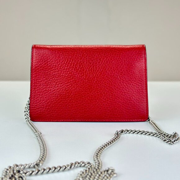 Gucci Red Leather Super Mini Dionysus Shoulder Bag Crossbody - Picture 3 of 6